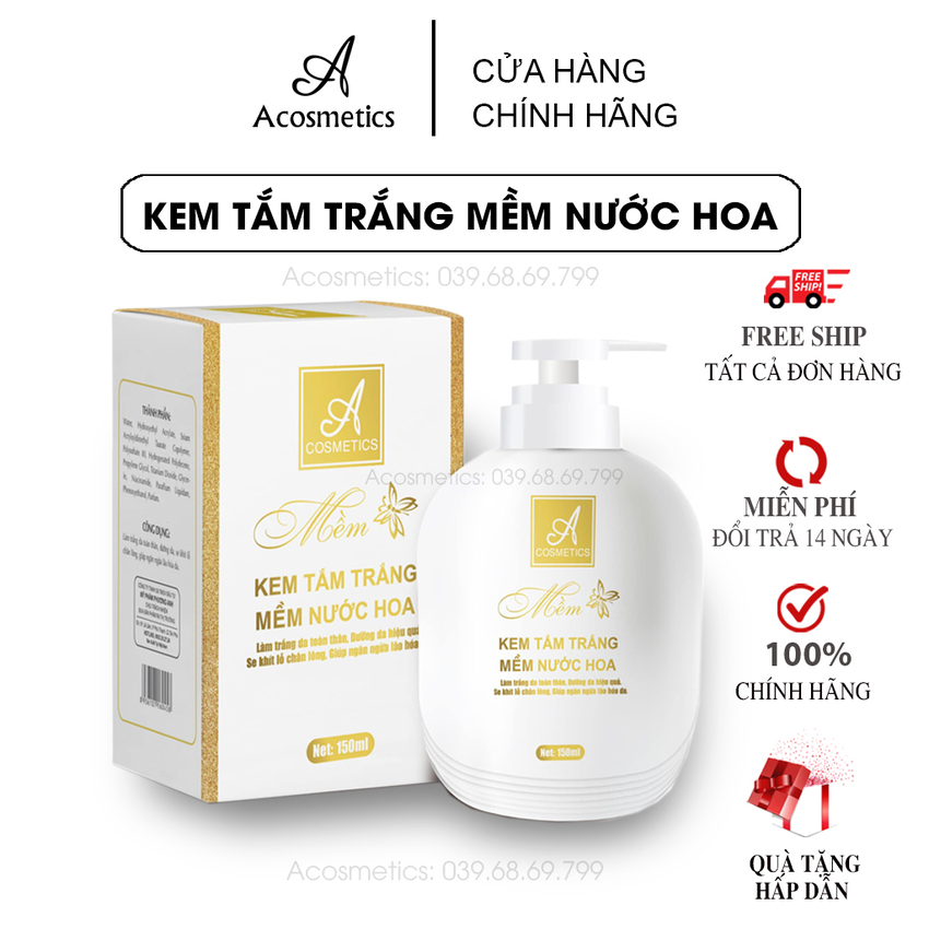 Kem tắm trắng mềm nước hoa - A Cosmetics Bật TONE sau 1 lần sử dụng