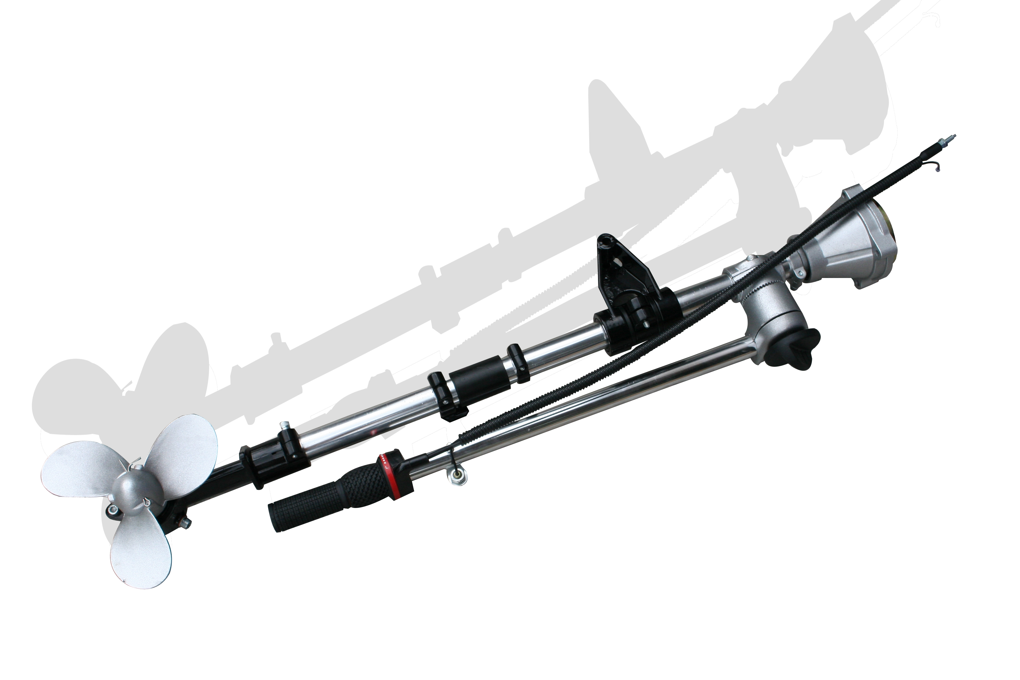 Bộ chân vịt chạy ghe gắn vào máy cắt cỏ