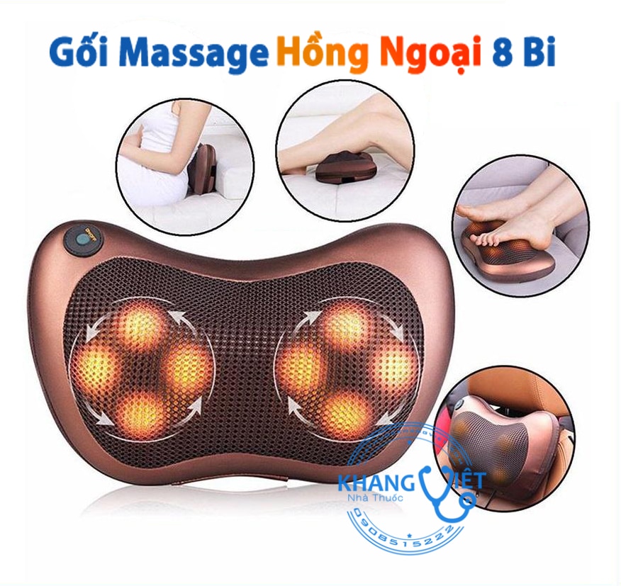 Gối Massage Hồng Ngoại 8 Bi Gối massage hồng ngoại 8 bi công nghệ Nhật Bản Goi Massage Hong Ngoai 8 Bi Chính Hãng Giá Tốt T06/2023