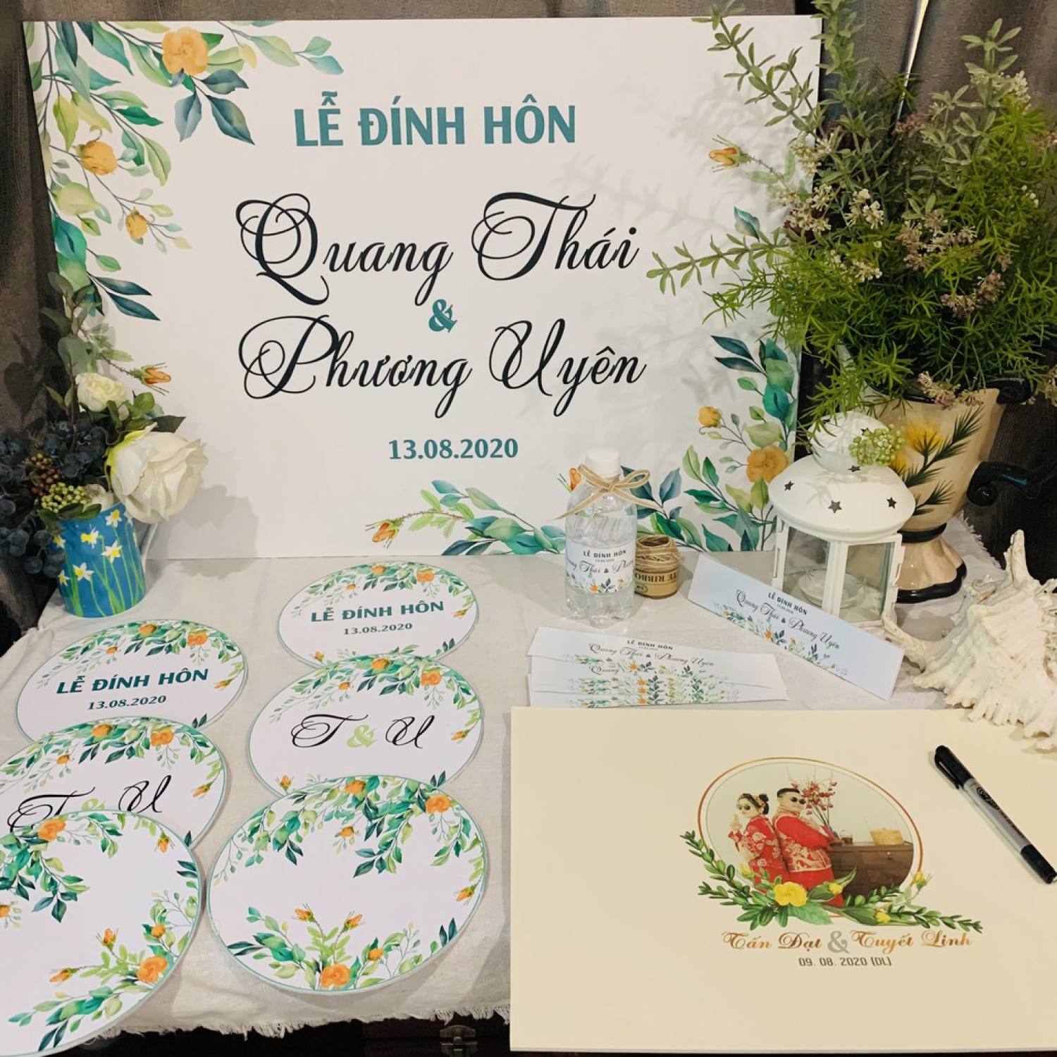 Bảng cưới, bảng chào, bảng đón khách treo cổng backdrop, cổng hoa, trang trí đám cưới