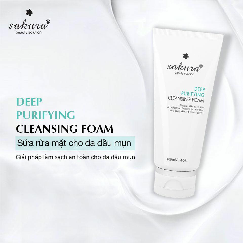 [HCM]SRM dành cho da dầu mụn Sakura Deep Purifying 100ml
