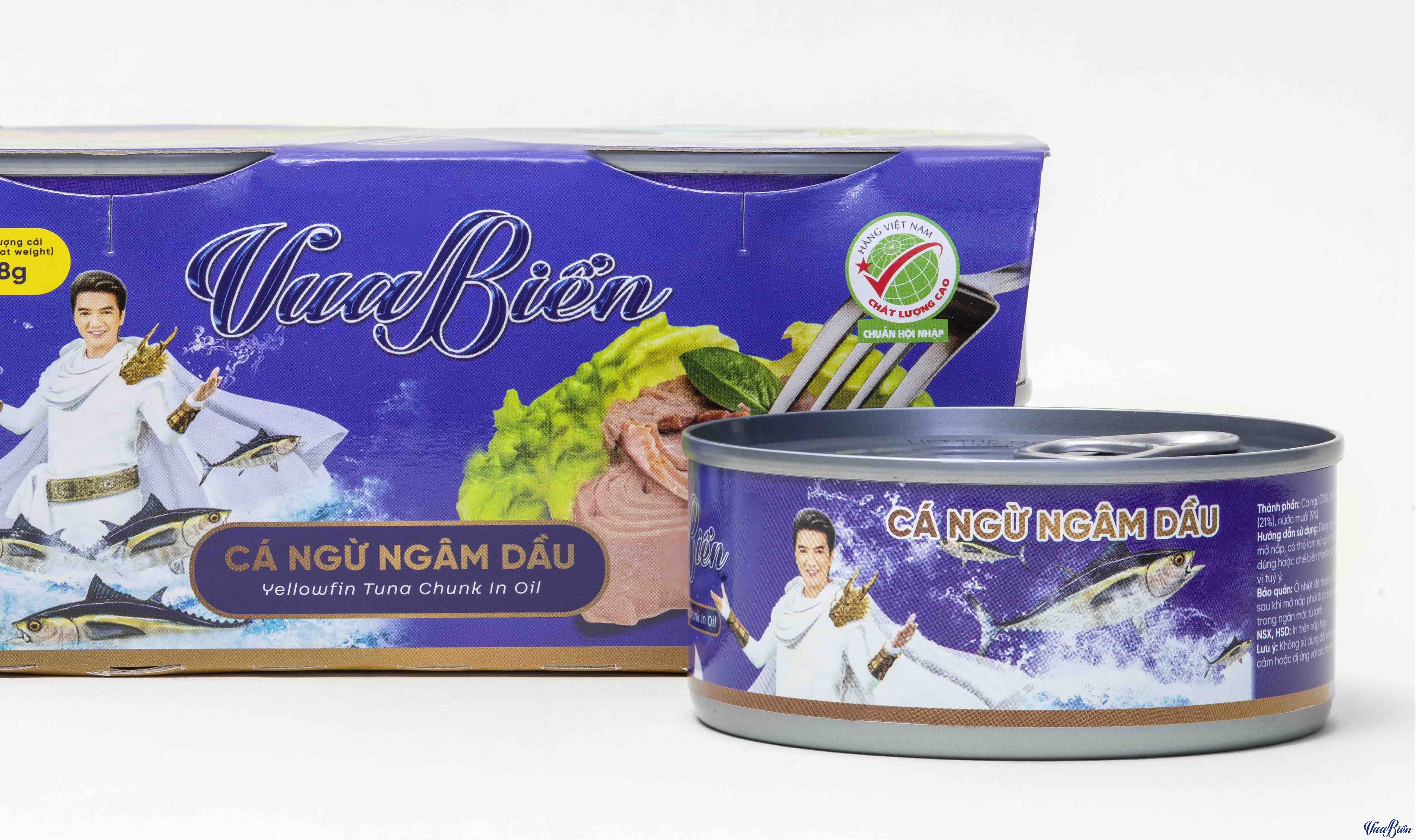 Cá ngừ ngâm dầu ( lốc 4 hộp, hộp 140g)