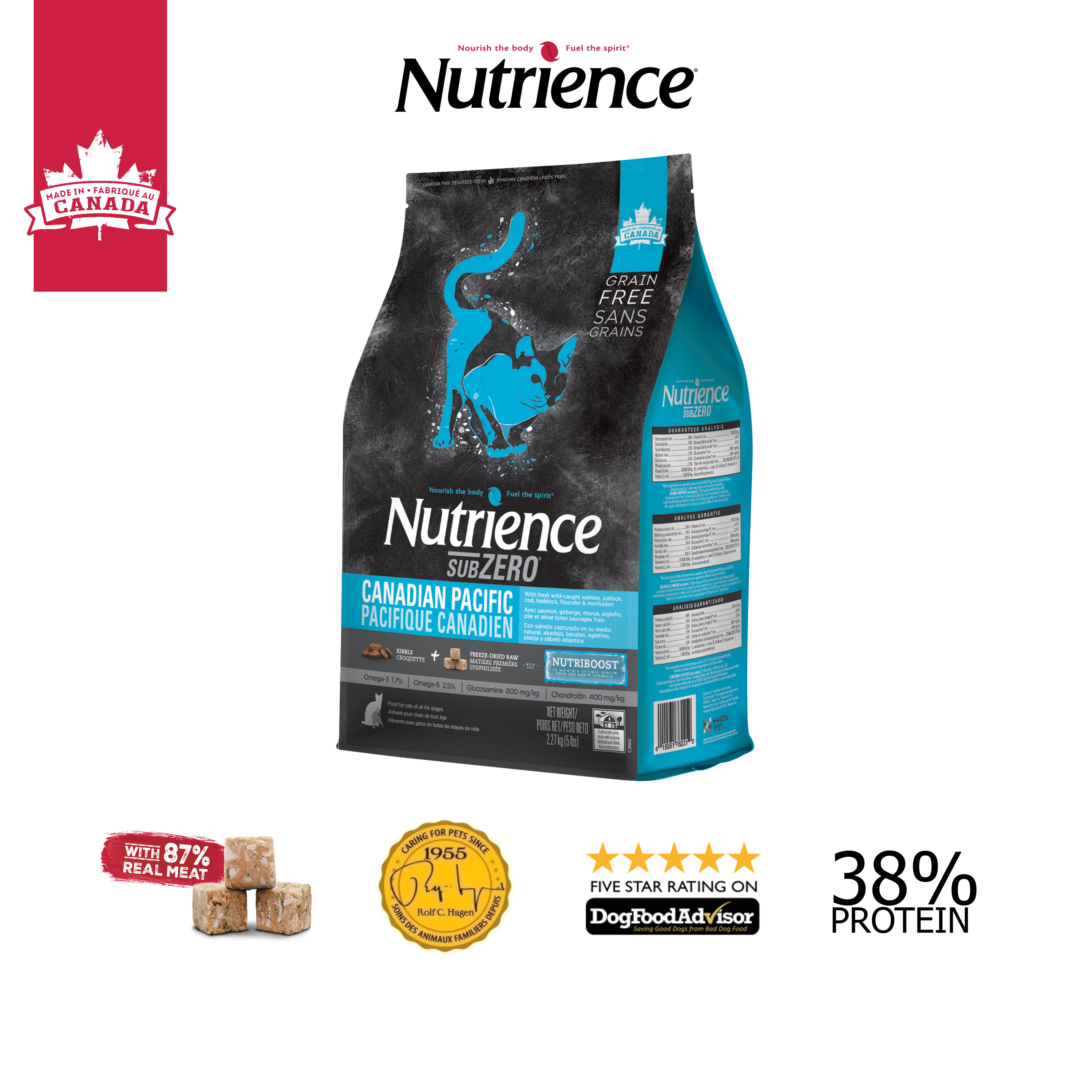 Thức ăn cho Mèo Nutrience Subzero Grain-free Canadian Pacific - 6 loại cá biển và rau củ trái cây tự nhiên