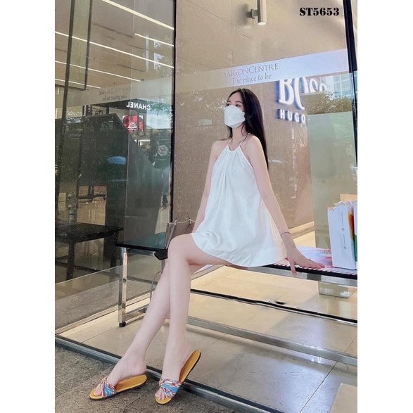 Set áo yếm hở lưng sexy phối quần short