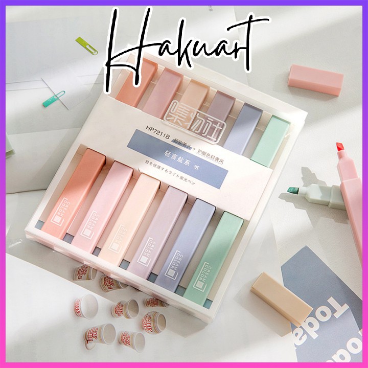 Set 6 bút highlight pastel CREAM COLOR - Họa Cụ Hakuart