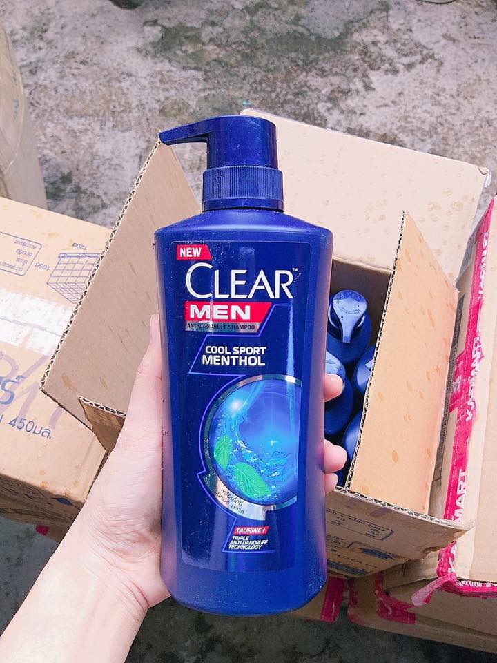 Dầu gội clear men tinh chất bạc hà mát lạnh sạch gàu cool sport menthol thái lan