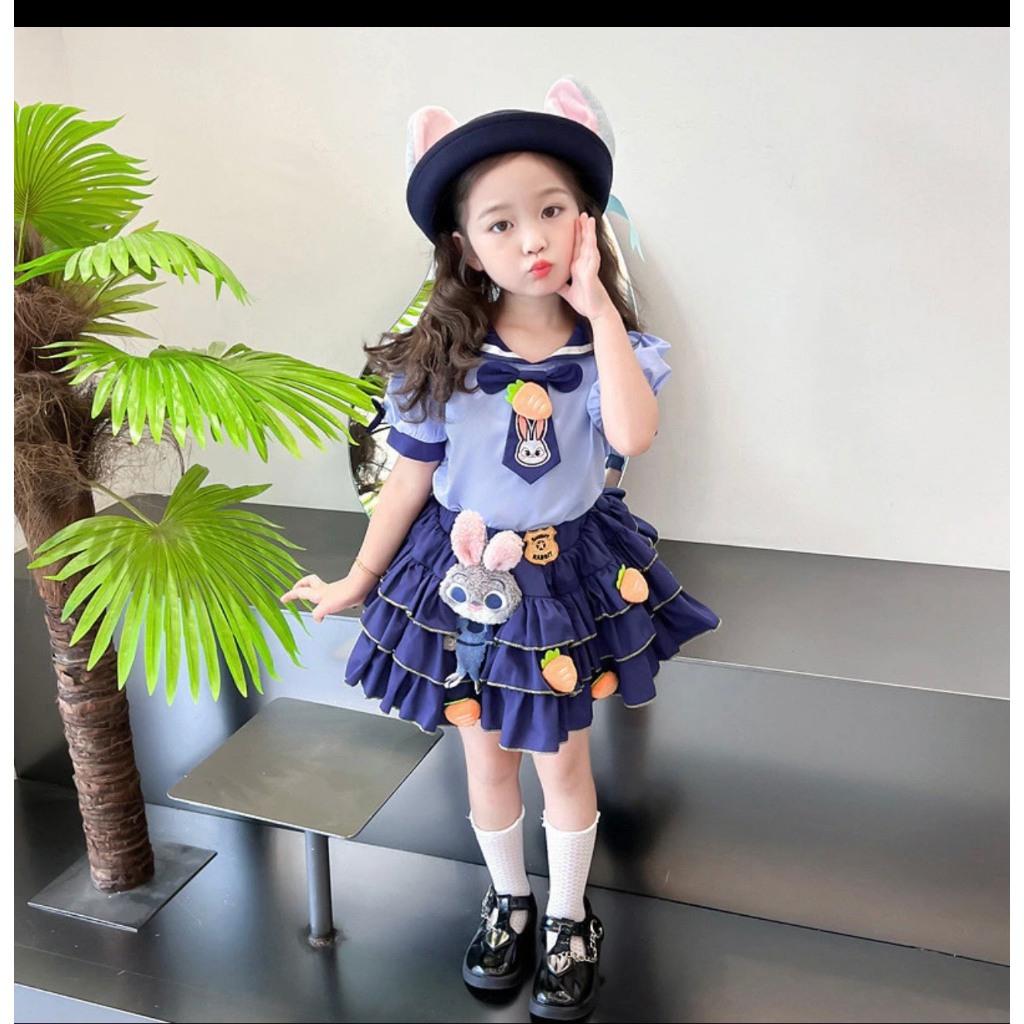 Váy bé gái đi học đii chơit, sét bé gái áo. sơ mi+ chân váy xếp ly bồng size 10-32kg