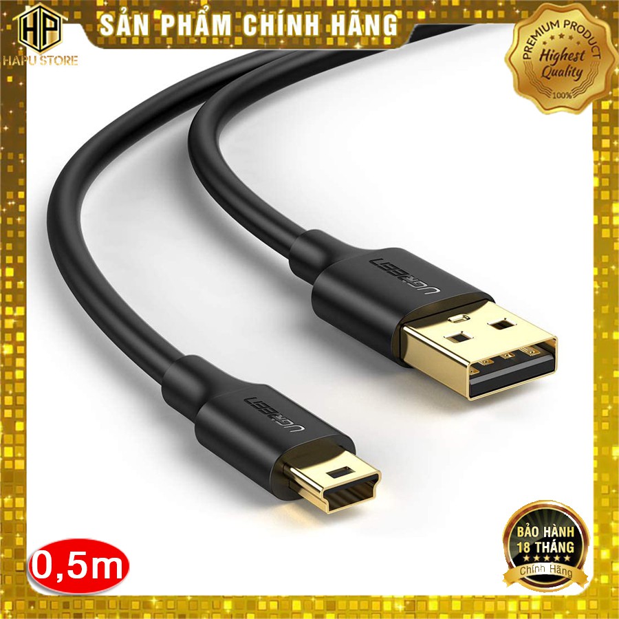 Cáp usb 2.0 to mini usb ugreen 10354 dài 0.5m chính hãng - hapustore
