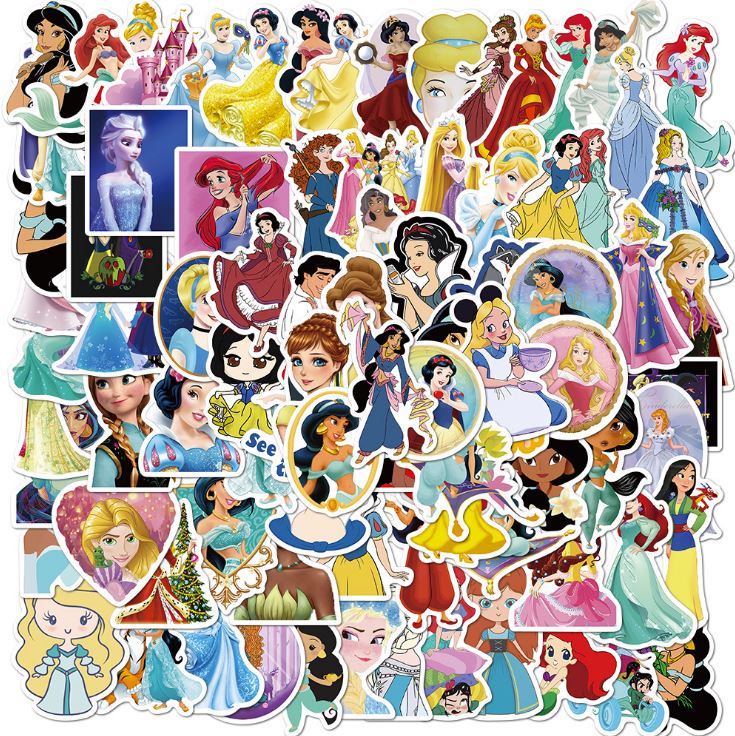 [HCM]Sticker CÔNG CHÚA nhựa PVC không thấm nước dán nón bảo hiểm laptop điện thoại Vali xe Cực COOL #112