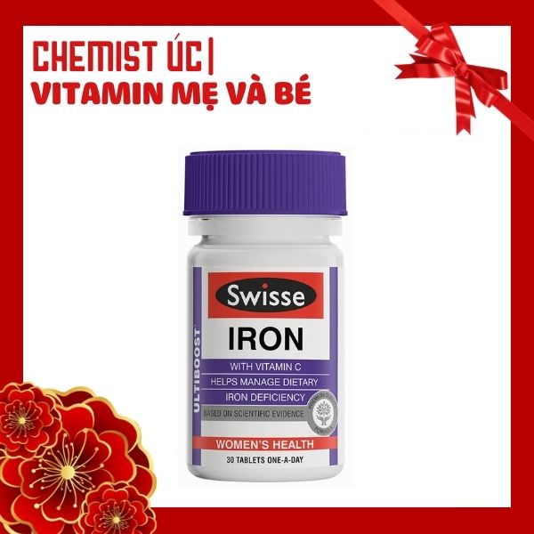 Sắt Swisse Iron - Bổ sung sắt hữu cơ không gây táo bón