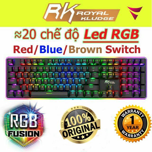 Bàn phím cơ royal kludge rk918 rgb - viền rgb, red switch bh 12 tháng