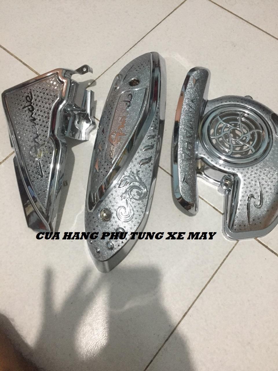 Combo 3 món Che Pô + Bầu e + Quạt gió cho xe Nozza Grande mạ Crom