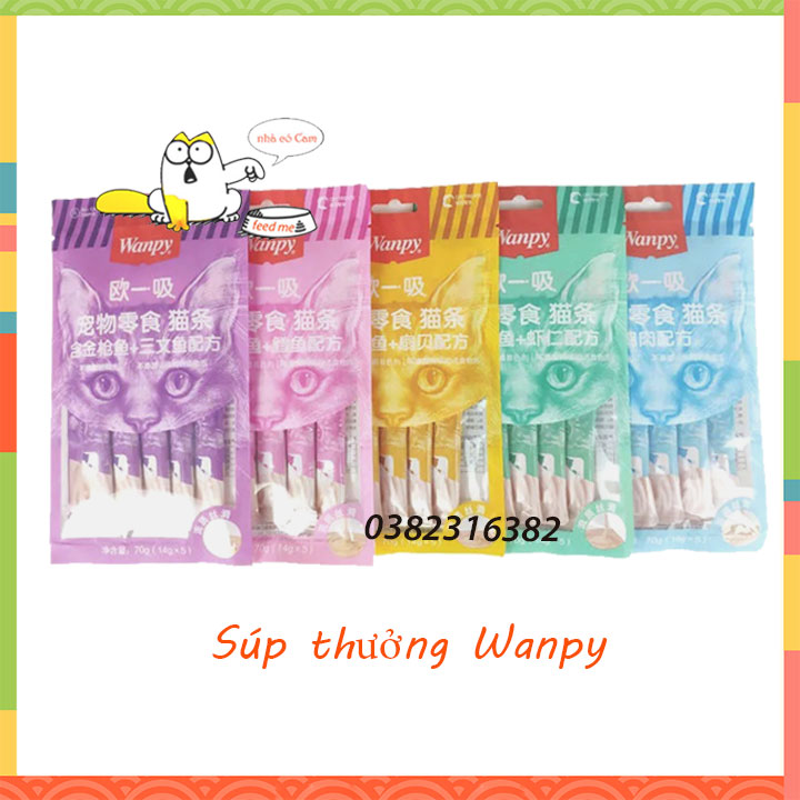 Súp thưởng Wanpy 70g gói 5 thanh x14g cho mèo