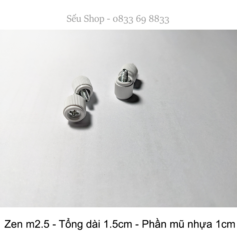 Ốc vặn tay nắp case vỏ cây máy tính PC - ốc trắng