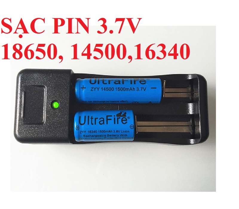 Bộ Sạc 2 cục pin Li-ion 18650 / 16340 / 14500 - Sạc đôi, sạc 1 cục pin hoặc sạc 2 cục pin (Không kèm Pin)