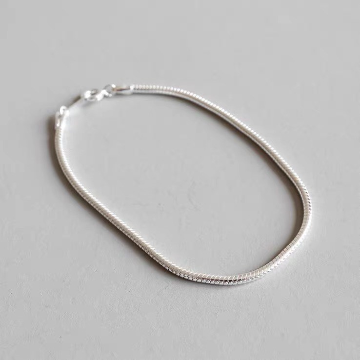 Lắc tay bạc nữ Tlee, Lắc tay thuôn dây mì chắc chắn - TleeJewelry LT0149
