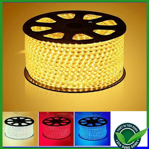 Cuộn dây LED đôi 1 màu [100m] với 2835 mạch đôi, lõi đồng cao cấp với vỏ bọc nhựa silicon chịu mọi khắc nghiệt của thời tiết