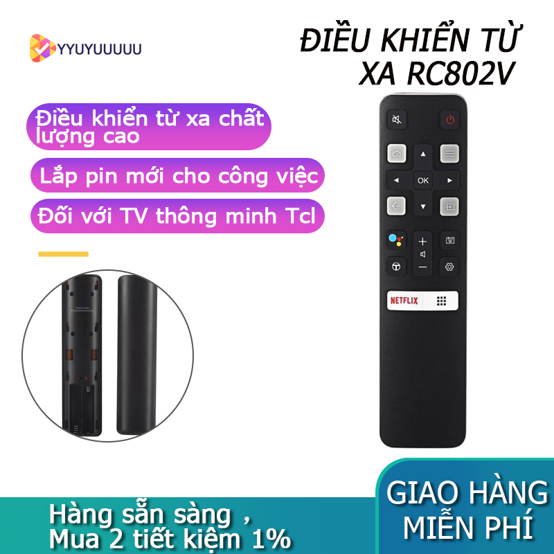 Điều Khiển Từ Xa Rc802V Fmr1 Jur6 65P8S 49S6800Fs 49S6510Fs, Dành Cho Tv Thông Minh Tcl