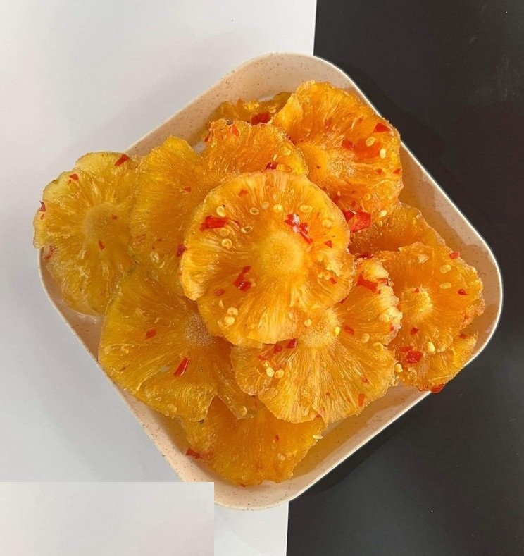 500g dứa sấy dẻo muối ớt đặc biệt - hàng xuất khẩu hàng đà lạt
