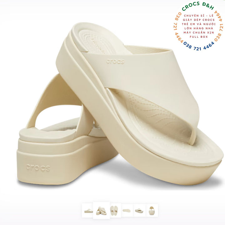 Giày dép crocs - dép xỏ ngón nhựa crocs blooklyn Flip đế xuồng 4.5 cm cho nữ, chống thấm nước, chống trơn trượt, chống hôi chân, hàng nhà máy xuất xịn, đầy đủ hộp hoặc túi crocs