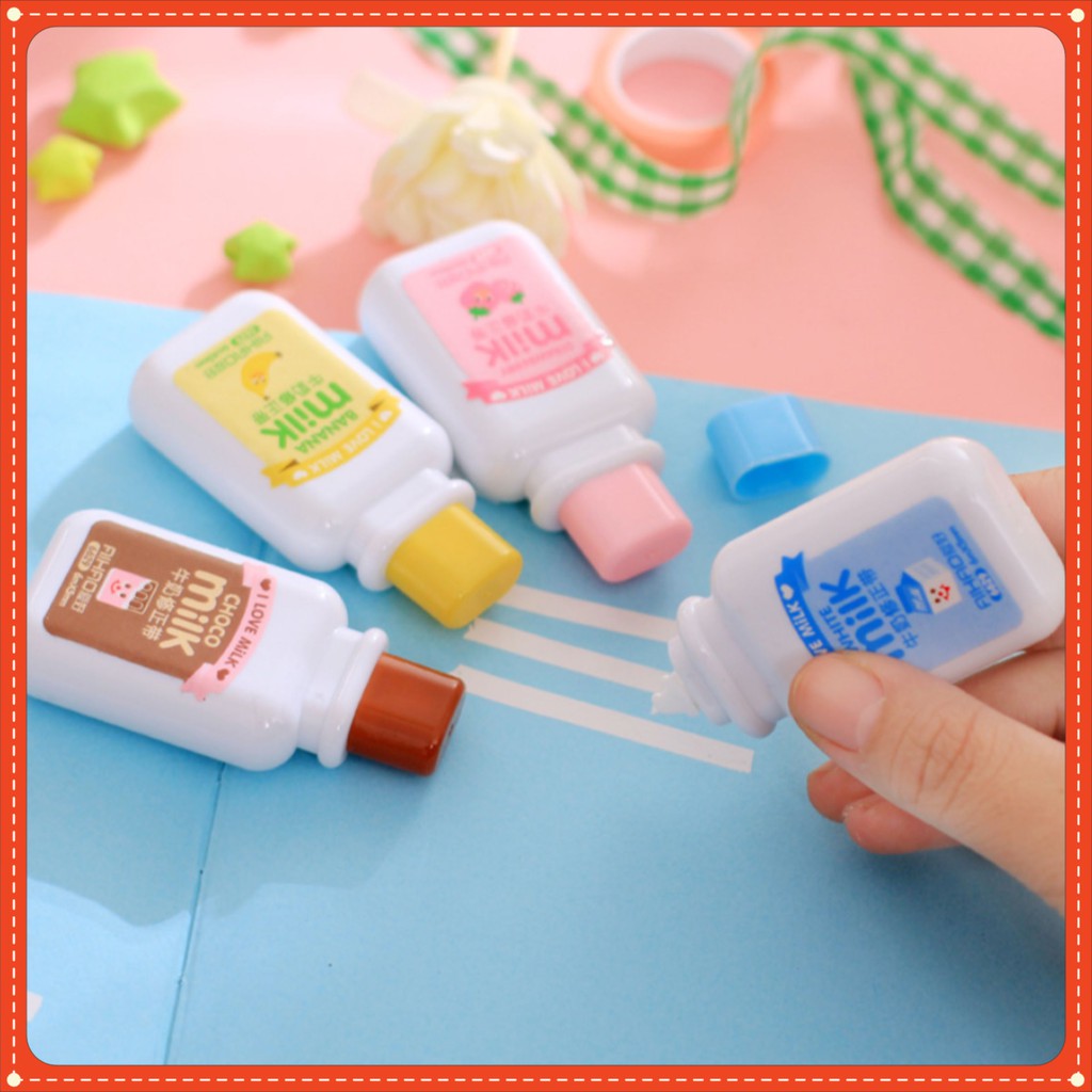 Bút xóa kéo khô hình hộp sữa băng xóa an toàn