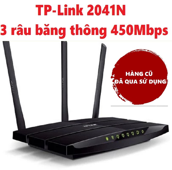 Bộ phát Wifi ( HÀNG CŨ) 3 râu TP-Link 2041N Router đã qua sử dụng, tốc độ 450Mbps Xuyên Tường Sóng K