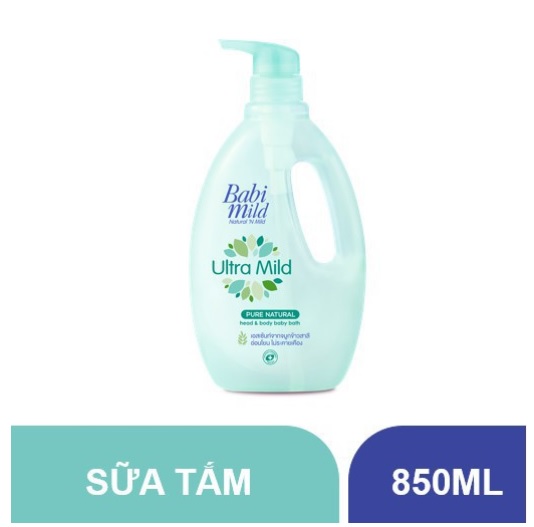 Sữa Tắm Gội Toàn Thân Tinh Khiết Cho Bé Babi Mild Pure Natural 850ml - hàng nhập Thái Lan chính hãng