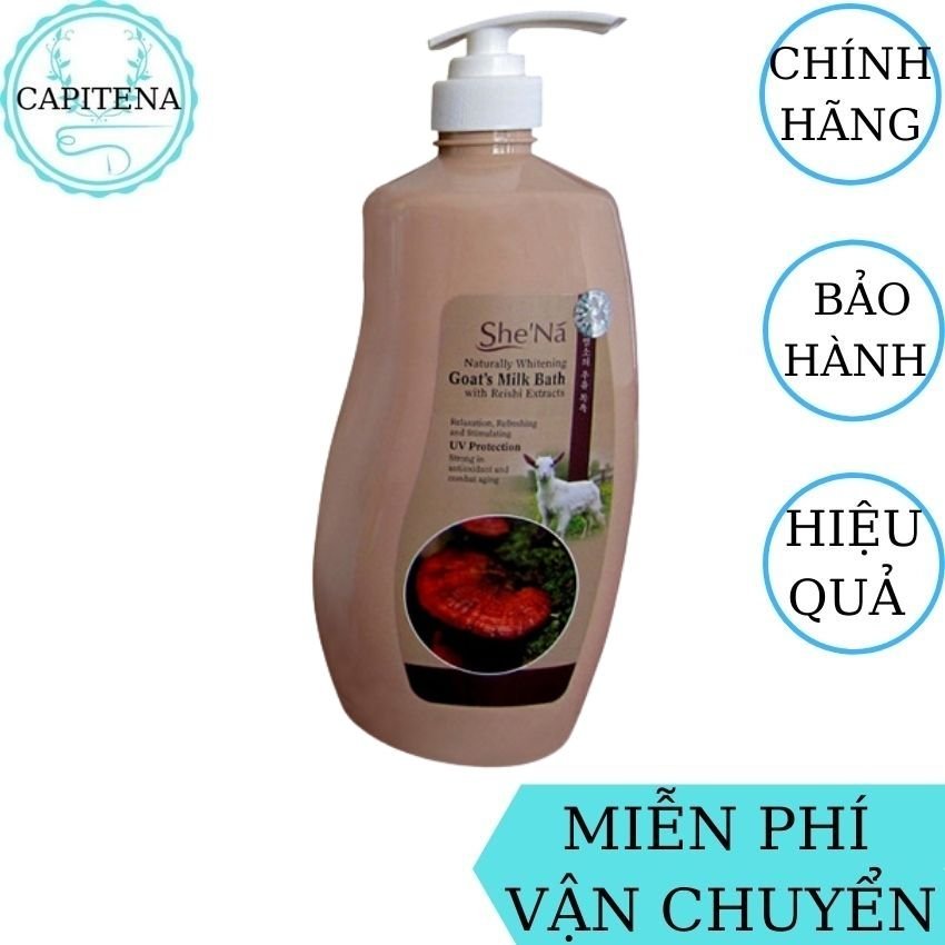 [FreeShip] Sữa Tắm Trắng Da She'na 1200ml Malaysia CAPITENA cung cấp dưỡng chất cho làn da trắng sáng, dưỡng ẩm, mịn màng, hương nước hoa, lưu hương lâu (Hương Nấm Linh Chi)