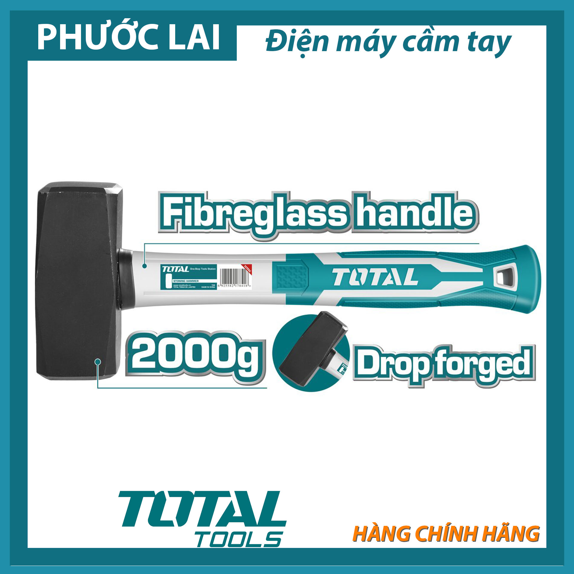 Búa đập đá 2kg total tht7220006