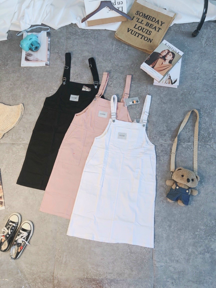   3 SIZE 46-65KG TÙY CHIỀU CAO  YẾM VÁY DÀI KAKI JEAN SIÊU CO GIÃN MỀM TÚI CÁ TÍNH 3 SIZE 46-65KG TÙY CHIỀU CAO 