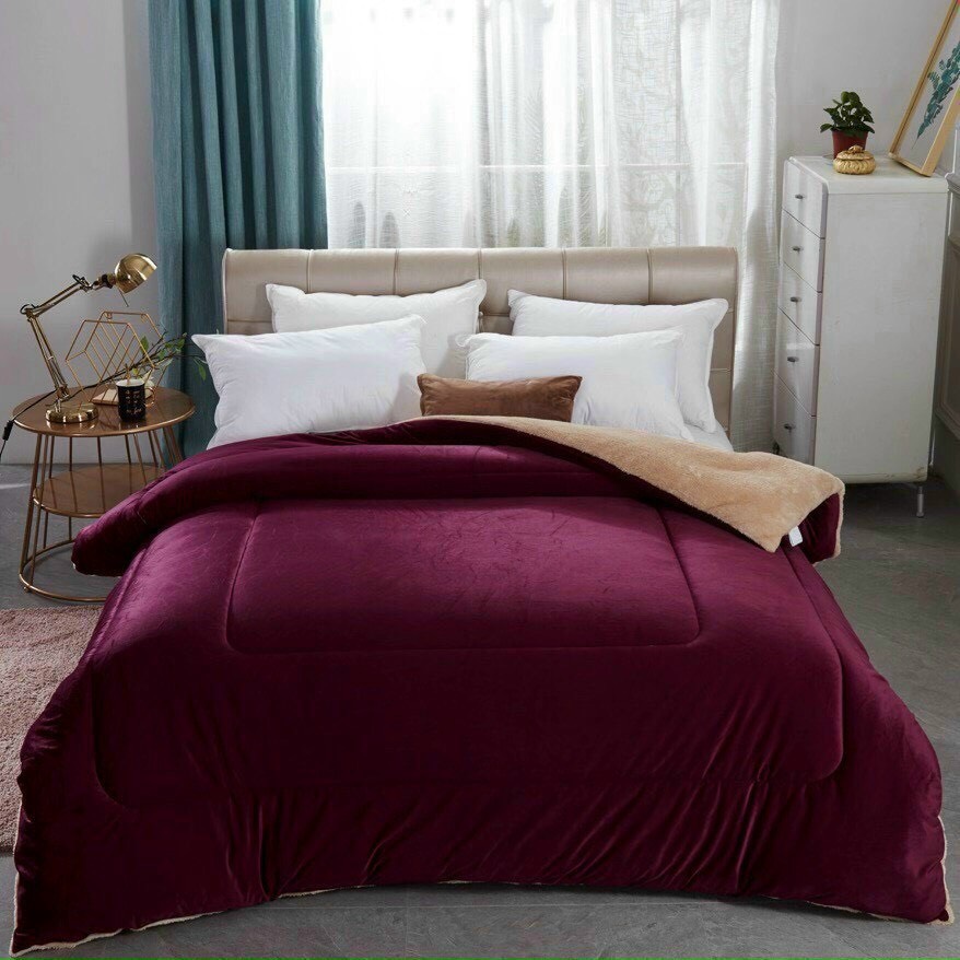 Chăn Lông Cừu YUKI Mùa Đông Ấm Áp Kèm Túi Xách Sang Trọng, Chăn Lông Cừu