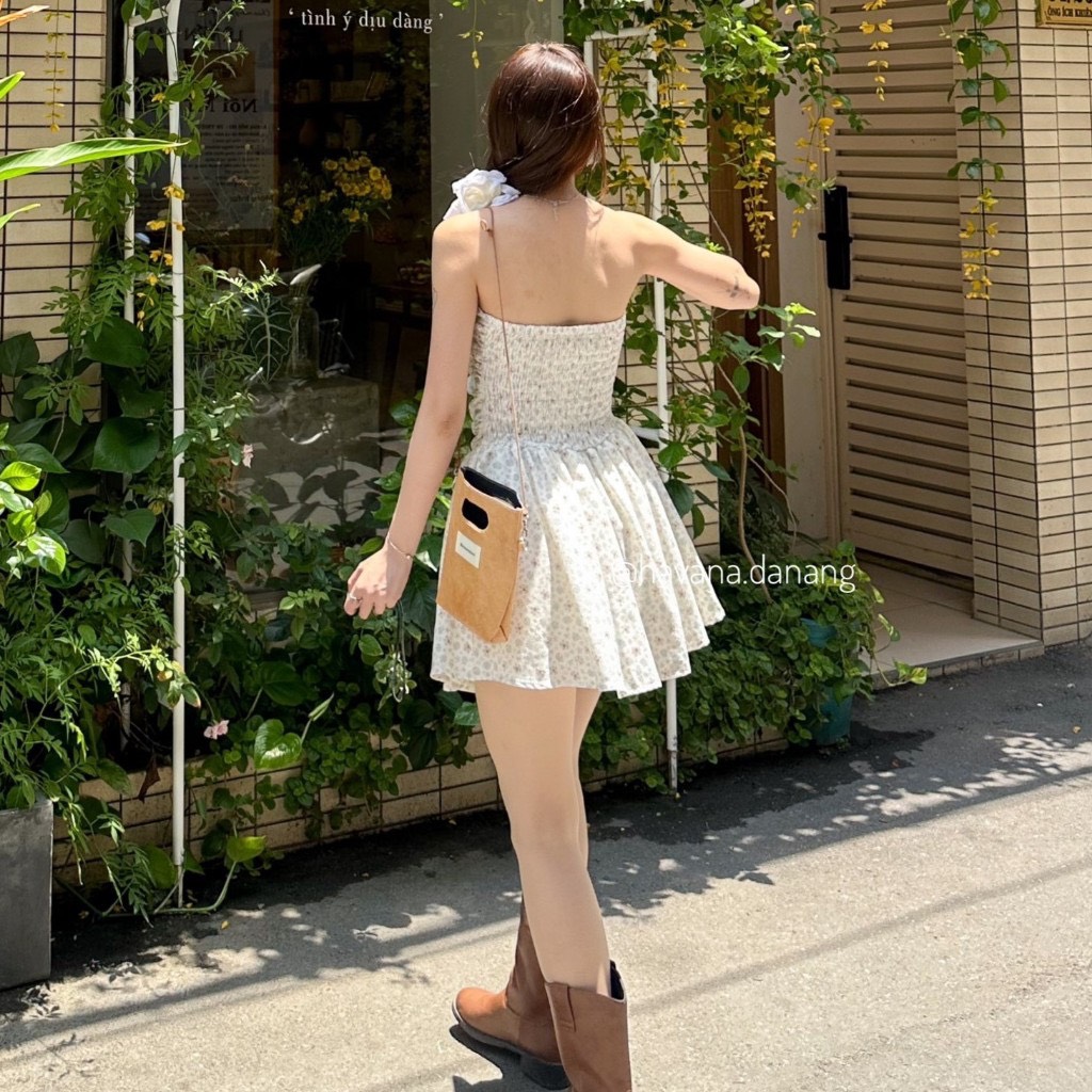 Váy quây floral minidress lưng chun có quần bảo hộ hoa nhí havana da143