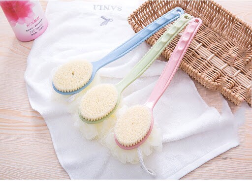 [2 IN 1] CỌ LƯNG XUẤT NHẬT LOẠI DÀI KÈM BÔNG TẮM TIỆN LỢI - BÀI CHẢI CỌ LƯNG ĐA NĂNG HAI ĐẦU - BÀN CHẢI CHÀ LƯNG - DỤNG CỤ PHÒNG TẮM