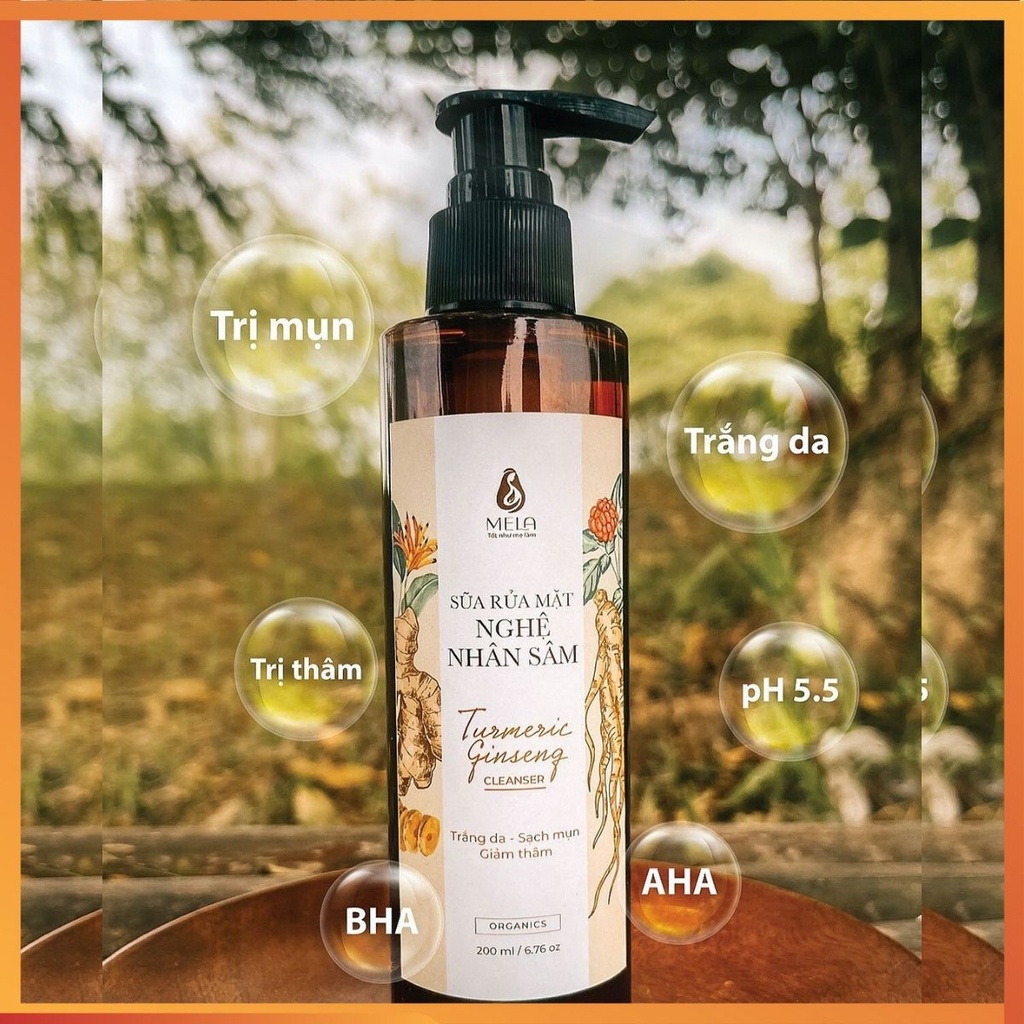  Sữa Rửa Mặt Nghệ Nhân Sâm MELA cho da dầu mụn giảm thâm dịu nhẹ cho da 