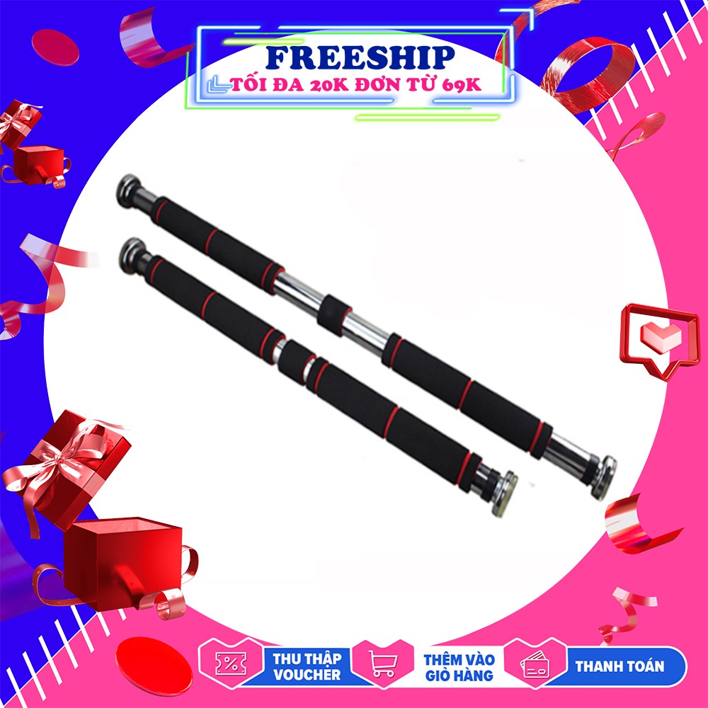 Xà đơn treo tường gắn cửa nhiều cỡ từ 62-150cm kích thước có thể tùy chỉnh phù hợp tập gym thể thao tại nhà tăng cơ bắp