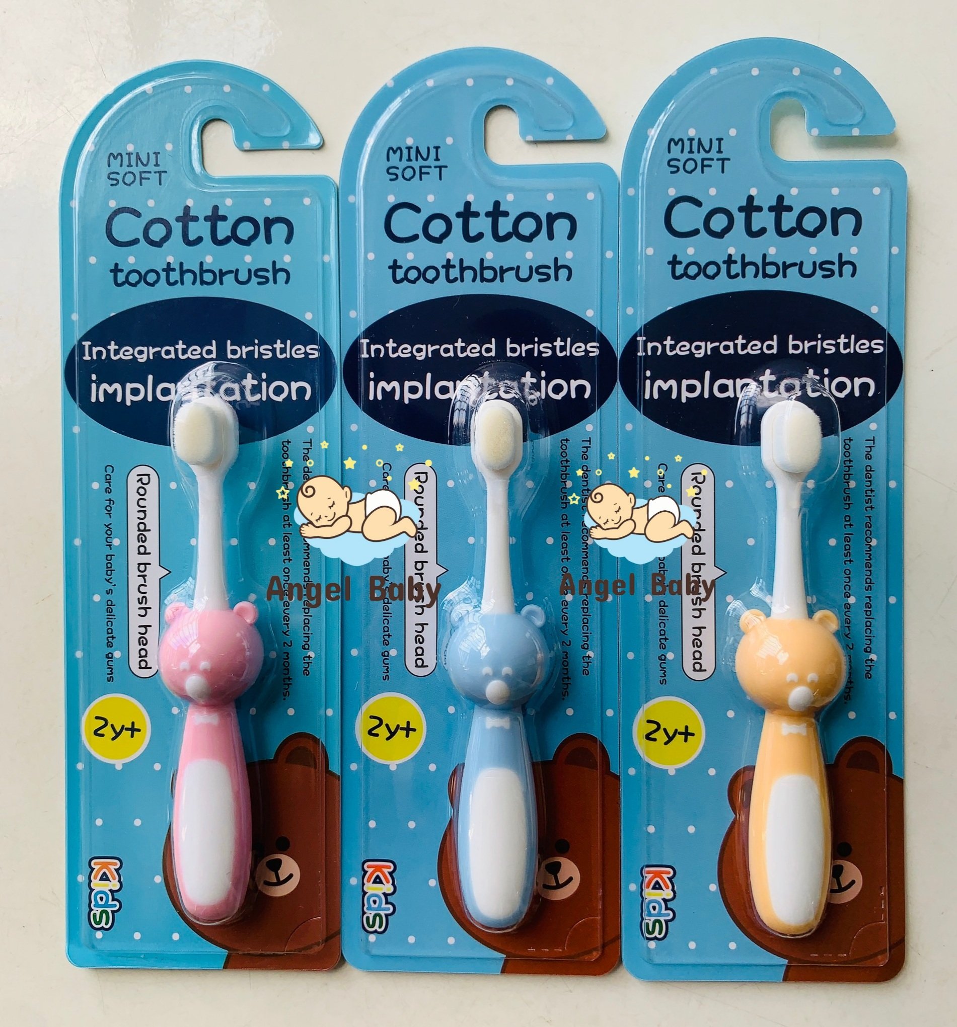 Bàn chải đánh răng cho bé lông tơ Cotton siêu mềm
