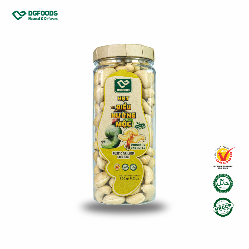 Hạt Điều Nướng Mộc 260g DGfoods/ Haccp/ Halal/ HVNCLC/ ăn chay, đặc sản Cần Thơ, quà tặng, ăn kiêng, organic, dinh dưỡng, thực phẩm bổ sung, khai vị, hạt điều bình phước