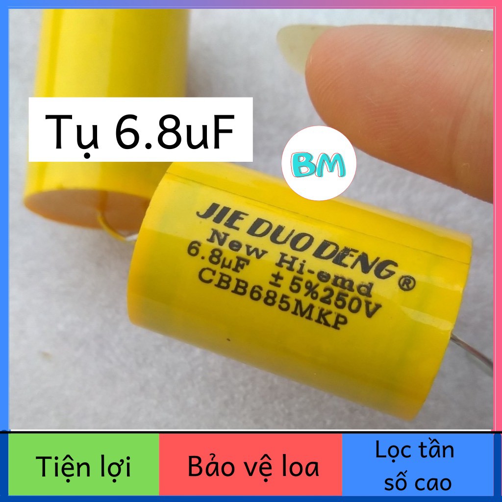 Tụ phân tần loa mid, phân tần loa bass 6.8uf 8.2 uf 10uf 15uf 22uf 250v |tụ loa trung cao cấp | phân tần loa