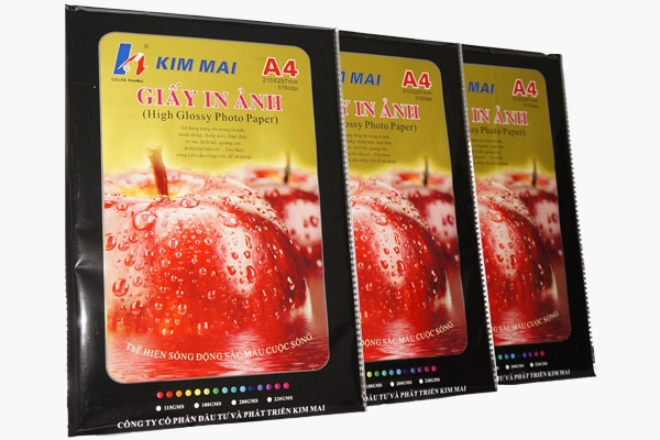 Giấy in ảnh Kim Mai 1 mặt bóng (glossy) 240g A4 50 tờ/ xấp