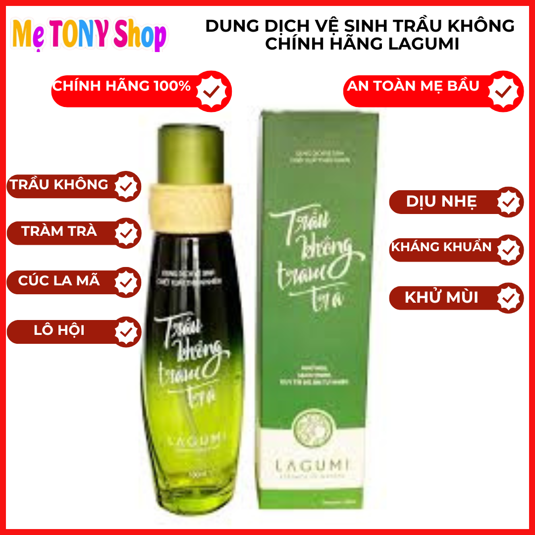   An Toàn Cho Mẹ Bầu  Dung Dịch Vệ Sinh Phụ Nữ Trầu Không-Tràm Trà LAGUMI 100ml  Cam Kết Chính Hãng  
