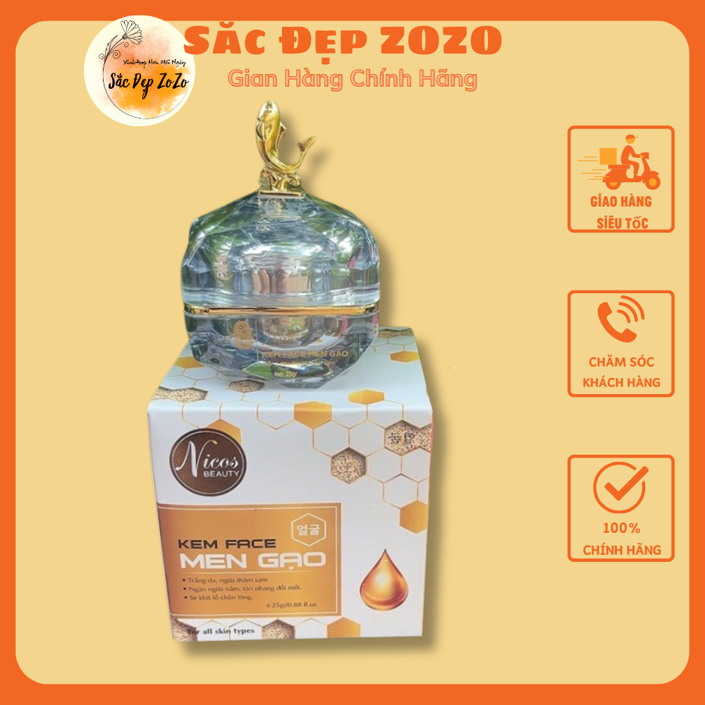 Kem Face Cấy Trắng Men Gạo Nicos Beauty Chính Hãng