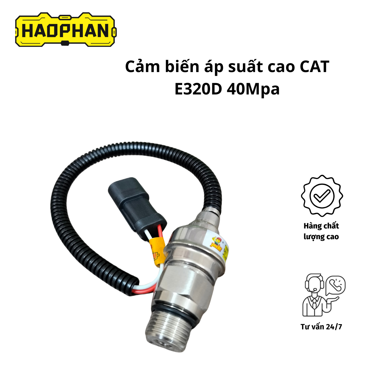 Cảm biến áp suất cao CAT E320D 40MPa cho máy xúc Caterpillar hàng JueGe - Phụ tùng Hảo Phan