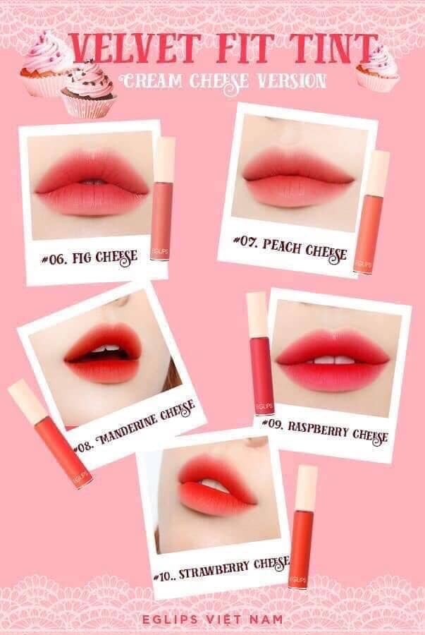 [hàng có sẵn] Son kem lì Eglips Velvet Fit Tint 4g 5 màu thời thượng - Dâu Tây Shop