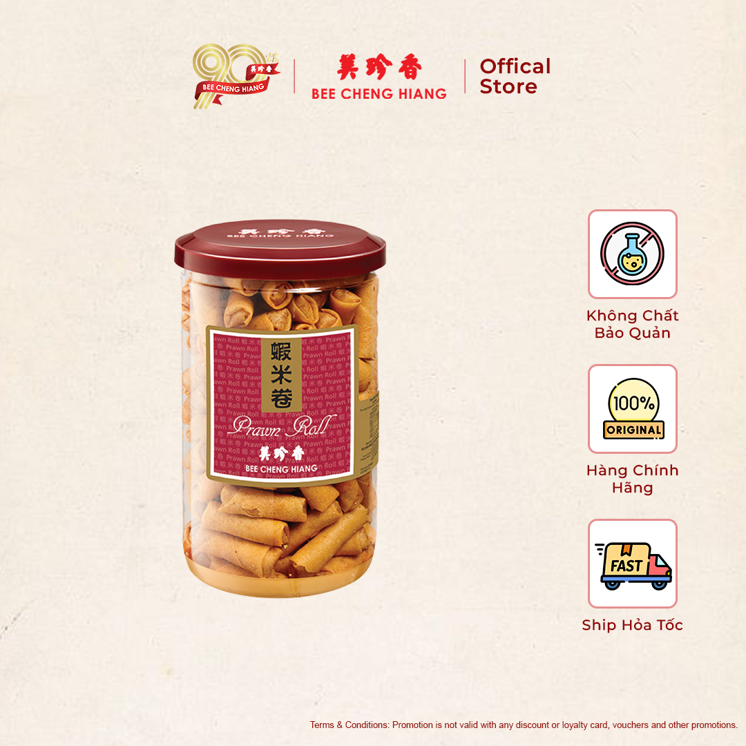 Bánh Tôm cuộn Bee Cheng Hiang 300g - Prawn Roll 300g - Đồ ăn vặt Singapore