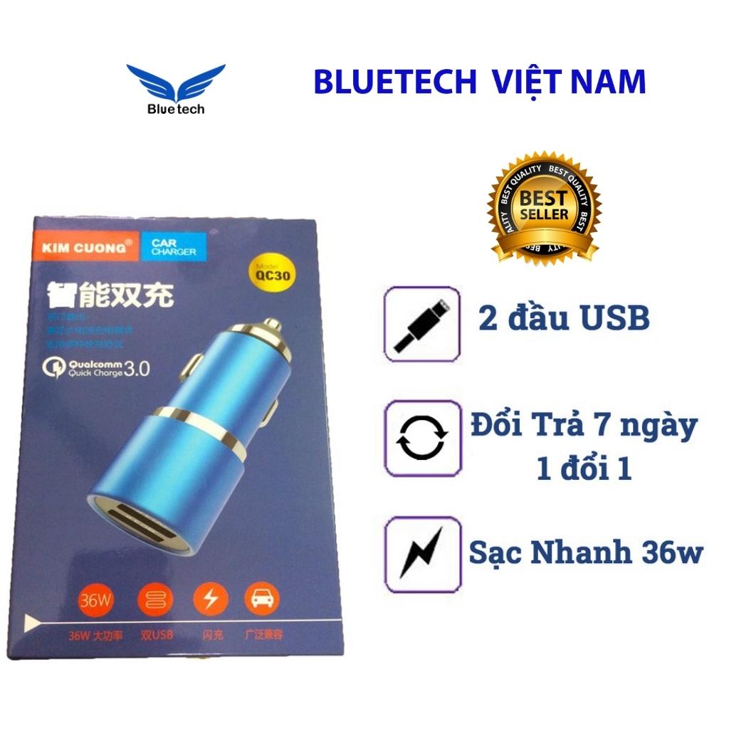 Tẩu sạc nhanh ô tô, Tẩu sạc nhanh ô tô Kim Cương QC30 quick charge 3.0 , Tẩu sạc cho ô tô - Bluetech