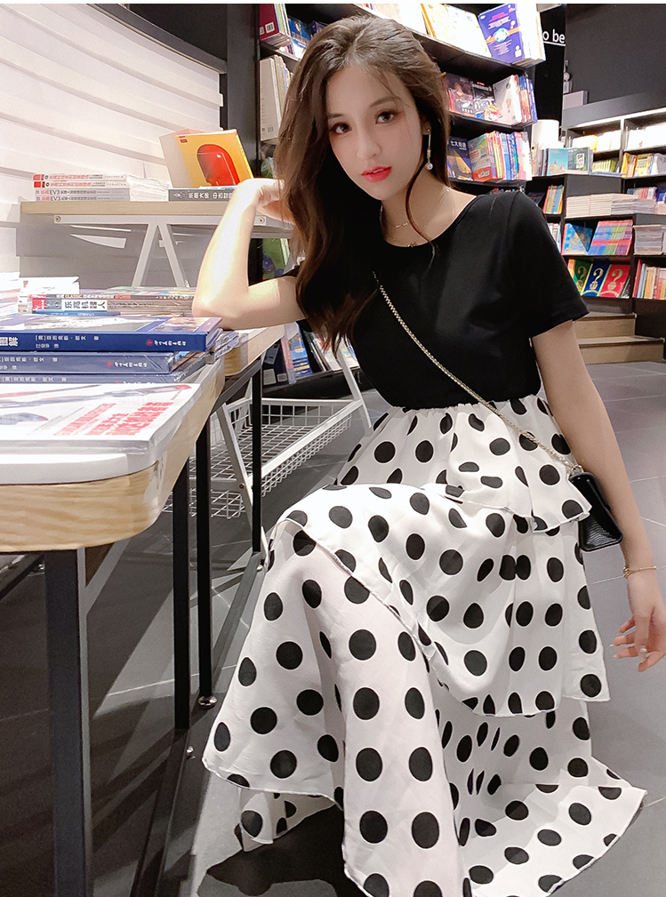 Đầm voan xếp tầng liền áo D17