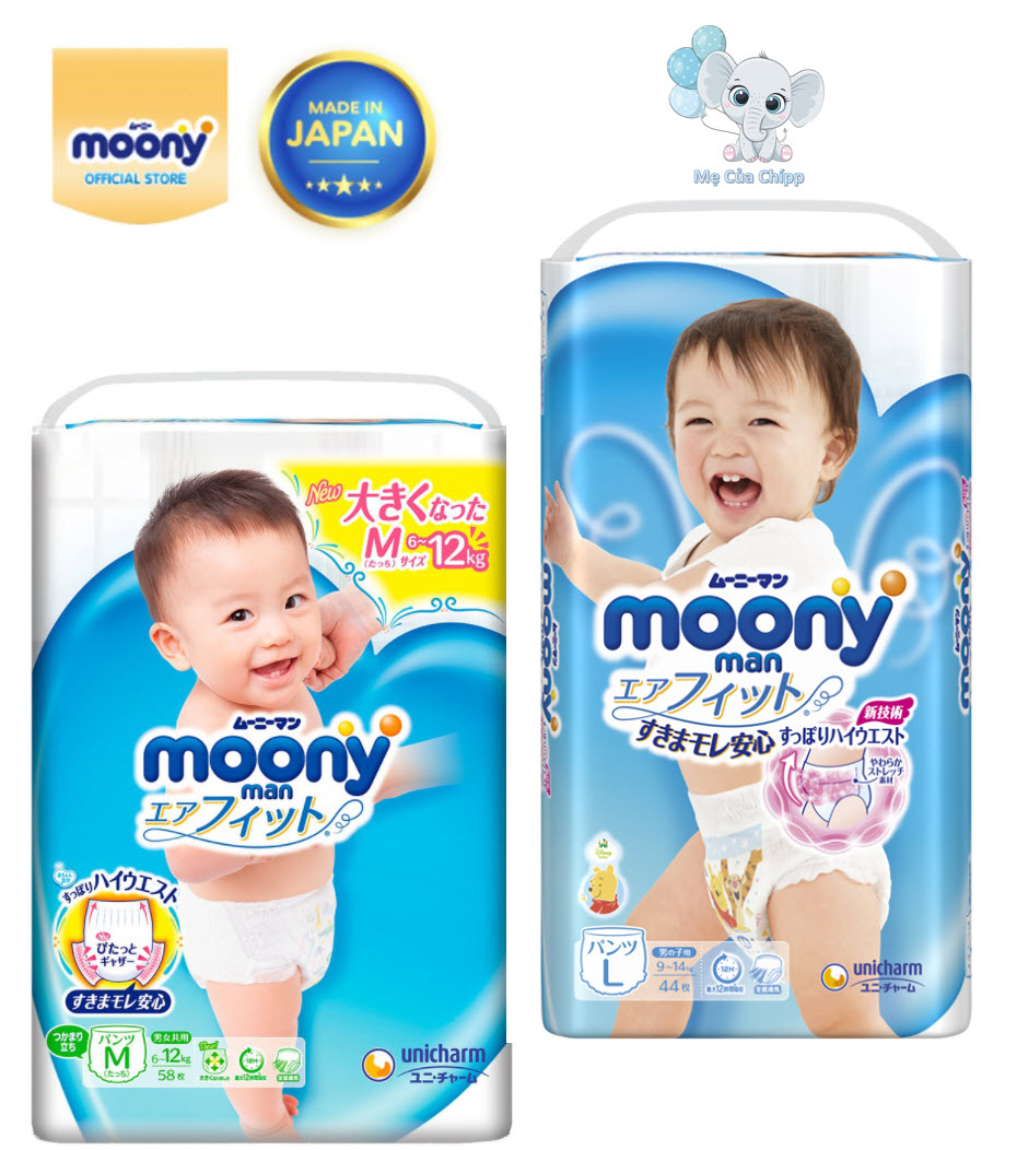 [HCM]Bỉm/Tã Quần Bé Gái (Girl) Moony của Unicharm chính hãng đủ size M58/ L44G/ XL38G/ XXL26G