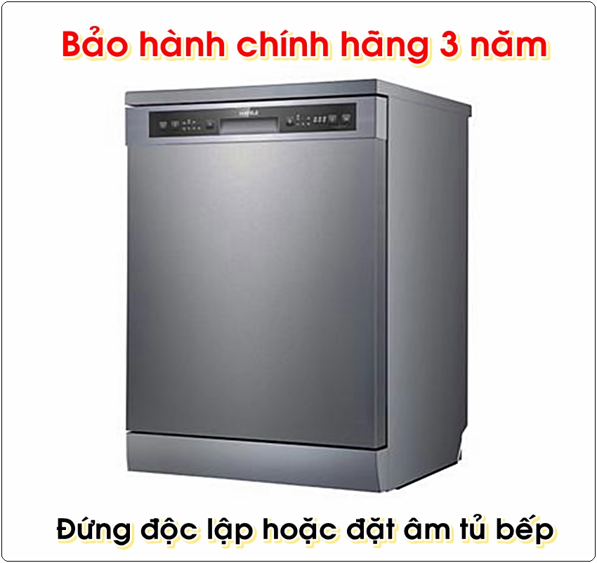 [KHYẾN MẠI] Máy rửa bát độc lập Hafele HDW-F60G (mã 535.29.590) sức chứa 12 bộ đồ ăn Châu Âu, 6 chương trình rửa,  chức năng đặc biệt: Rửa nửa tải, làm khô tăng cường,  khóa trẻ em, bảo hành 3 năm