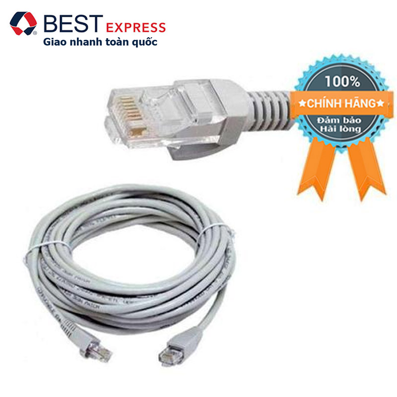 Cáp mạng chất lượng 26 - 30 mét CAT 5E lõi đồng, đúc sẵn đầu, dùng cho wifi không dây, PC, TV, CameraIP (Màu xám/xanh)