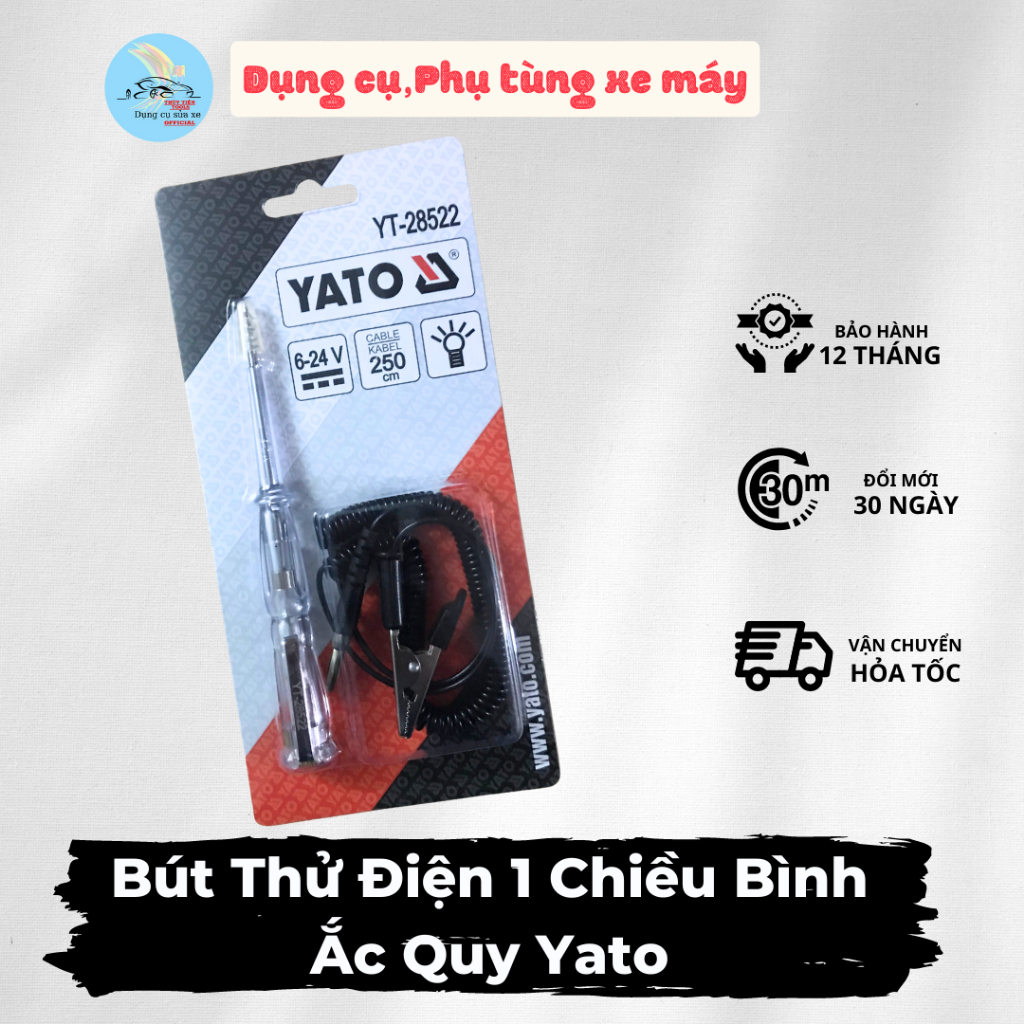 Bút thử điện 1 chiều bình ắc quy yato